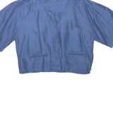 Womens Cropped Top Blue V-Neck M