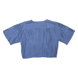 Womens Cropped Top Blue V-Neck M