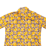 Womens Printed Shirt Orange Collared Floral M