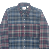LEVI'S Mens Flannel Shirt Blue Check Long Sleeve S