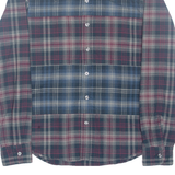 LEVI'S Mens Flannel Shirt Blue Check Long Sleeve S