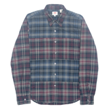 LEVI'S Mens Flannel Shirt Blue Check Long Sleeve S
