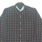 TOMMY HILFIGER Mens Shirt Brown Check Long Sleeve XL