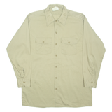 DICKIES Mens Plain Shirt Beige Long Sleeve L