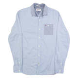 TOMMY HILFIGER Slim Fit Mens Plain Shirt Blue Long Sleeve S