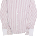 HUGO BOSS Slim Fit Mens Shirt Red Striped Long Sleeve M