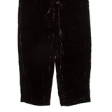 DANA BUCHMAN Womens Velvet Trousers Brown Relaxed Straight Silk W23 L24