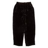 DANA BUCHMAN Womens Velvet Trousers Brown Relaxed Straight Silk W23 L24