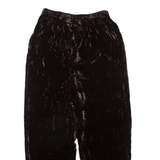 DANA BUCHMAN Womens Velvet Trousers Brown Relaxed Straight Silk W23 L24