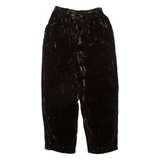 DANA BUCHMAN Womens Velvet Trousers Brown Relaxed Straight Silk W23 L24