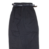 ANNA MONTANA Belted Womens Trousers Blue Loose Tapered W24 L27