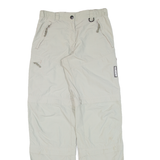 Zip-off Womens Trousers Green Loose Straight Nylon W28 L33