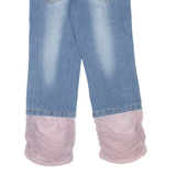 FU GUI ZHU Cropped Womens Jeans Blue Regular Straight Stone Wash W26 L24