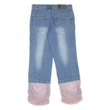 FU GUI ZHU Cropped Womens Jeans Blue Regular Straight Stone Wash W26 L24