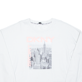 DKNY Cropped Womens Sweatshirt White XL
