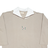 Flowers Womens Sweatshirt Beige Collared UK 24