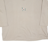 Flowers Womens Sweatshirt Beige Collared UK 24