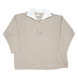 Flowers Womens Sweatshirt Beige Collared UK 24