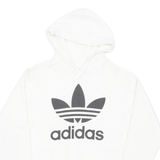 ADIDAS Womens White Hoodie Pullover M