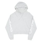 CALVIN KLEIN JEANS Cropped Womens Grey Hoodie Pullover L