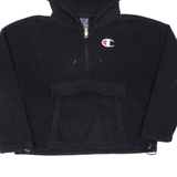 CHAMPION Cropped Womens Black Hoodie Pullover XS