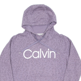 CALVIN KLEIN Womens Purple Hoodie Pullover L