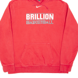 NIKE Brillion Basketball Mens Red Hoodie Pullover L