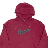 NIKE Womens Maroon Hoodie Pullover L