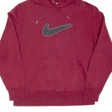 NIKE Womens Maroon Hoodie Pullover L