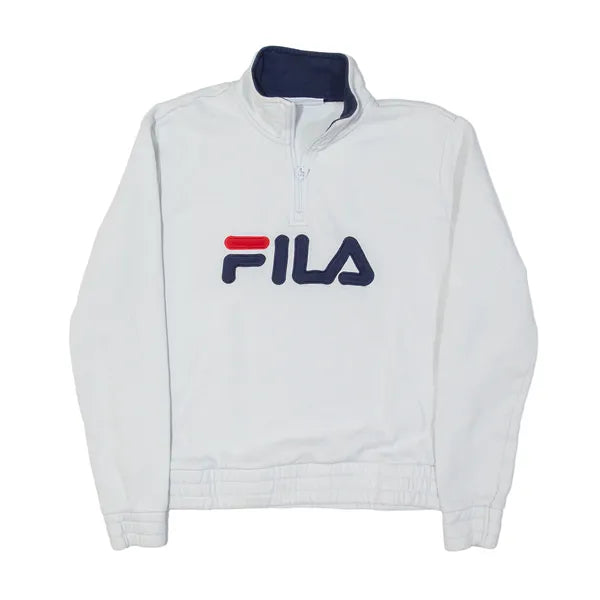 FILA Sweatshirt White 1/4 Zip Mens S