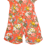 Womens Playsuit Pink Floral 90s Wide-Leg M