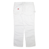 DICKIES Carpenter Womens Trousers White Regular Straight W36 L32