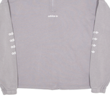 ADIDAS ORIGINALS Womens Sweatshirt Grey 1/4 Zip UK 12