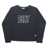 DKNY Womens Sweatshirt Black Crew Neck S