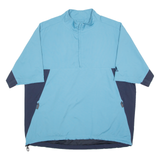 ADIDAS Training Short Sleeve Mens Sweatshirt Blue 1/4 Zip XL