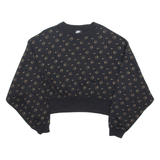 NIKE Cropped Loose Fit Womens Sweatshirt Black Crew Neck S