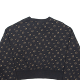 NIKE Cropped Loose Fit Womens Sweatshirt Black Crew Neck S