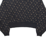 NIKE Cropped Loose Fit Womens Sweatshirt Black Crew Neck S