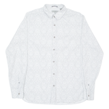 TED BAKER Mens Shirt White Crazy Pattern Long Sleeve M