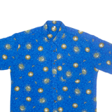 Mens Shirt Blue Crazy Pattern L