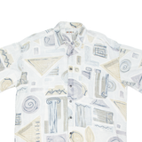 EXPRESS WEAR Mens Shirt Beige Crazy Pattern L