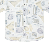 EXPRESS WEAR Mens Shirt Beige Crazy Pattern L