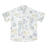 EXPRESS WEAR Mens Shirt Beige Crazy Pattern L