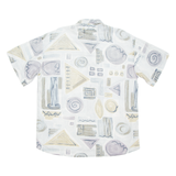 EXPRESS WEAR Mens Shirt Beige Crazy Pattern L