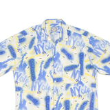 Mens Shirt Blue Crazy Pattern L