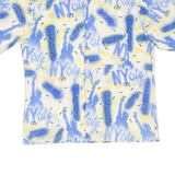 Mens Shirt Blue Crazy Pattern L