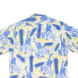 Mens Shirt Blue Crazy Pattern L