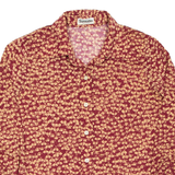 Womens Shirt Maroon Crazy Pattern Long Sleeve M