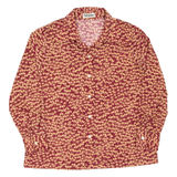 Womens Shirt Maroon Crazy Pattern Long Sleeve M