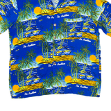 Mens Hawaiian Shirt Blue Crazy Pattern XL